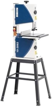 Rikon 10‑3062S 10″ Deluxe Bandsaw with Stand Model – ½HP, Two-Speed, 5″ Resaw Height × 9‑5/8″ Throat, Cast-Iron Table, Tool-Less Blade Guides, Includes Blade & Stand
