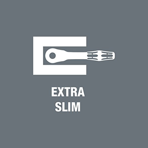 Wera 05004078001 8100 SC 8 Zyklop Metal Ratchet Set with Switch Lever, 1/2" Drive, Metric, 28 Pieces