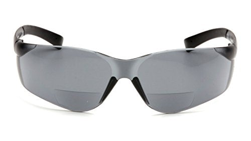 Pyramex S2520R25 Ztek Safety Glasses 2.5 Bifocal Reader Gray Lens Gray Frame ANSI Z87+