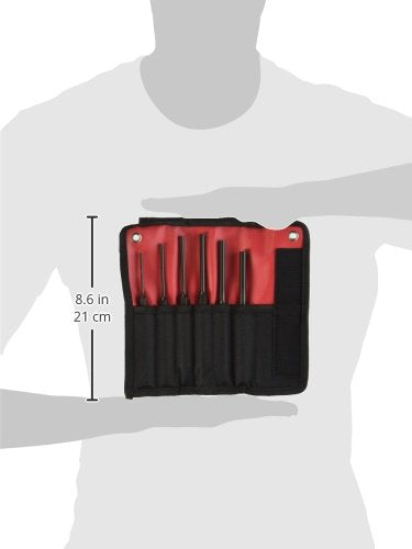 Mayhew Pro 62080 Metric Pin Punch Kit, 6-Piece