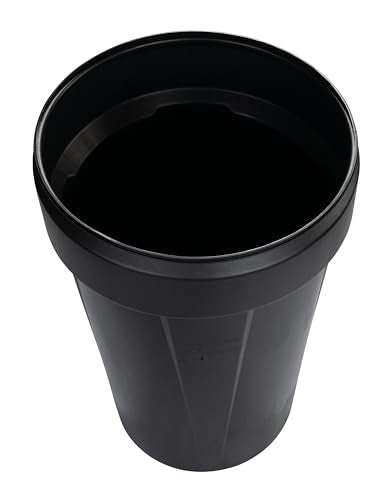 Eagle 55 Gallon Plastic Drum with Lid, Plastic Lever-Lock, 39.1"x23.8", Open Head Lab Pack Drum Made of Durable, Lightweight HDPE, Withstands Weather and Chemicals, Made in USA, Black, 1655BLK