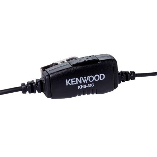 Kenwood KHS-31C C-Ring Earbud Hanger with PTT and Clip Microphone | Compatible with Kenwood Radios Only