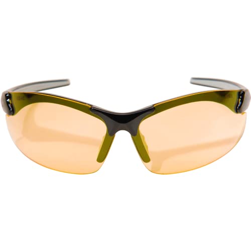 Edge DZ114-G2 Zorge G2 Wrap-Around Safety Glasses, Anti-Scratch, Non-Slip, UV 400, Military Grade, ANSI/ISEA & MCEPS Compliant, 5.04" Wide, Black Frame/Amber Lens