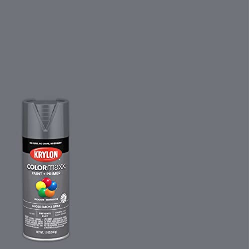 12 oz Krylon K05539007 Smoke Gray COLORmaxx Paint & Primer Spray Paint, Gloss