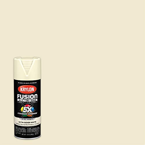 12 oz Krylon K02737007 Dover White Fusion All-In-One Paint & Primer Spray Paint, Satin
