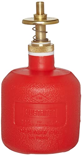 Justrite 14004 8 oz Capacity, 5 1/2" H, 3 1/8" O.D High-Density Polyethylene Red Dispenser Can