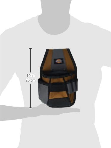Dickies 57099 4-Pocket Rigid Tool Pouch with Tape Clip, Universal-fit Steel Clip for Tool Belt, Tunnel Loop