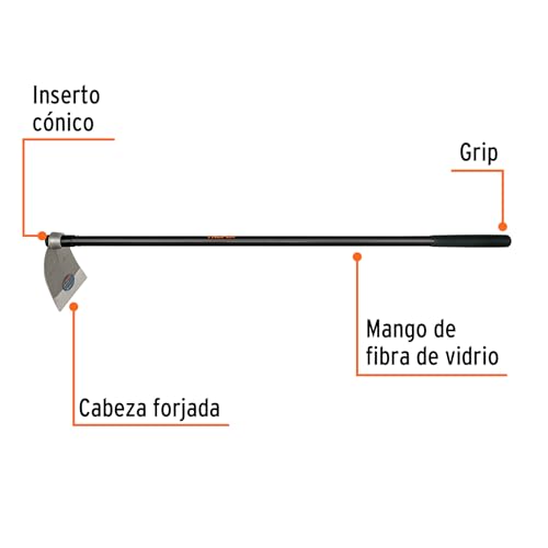 Truper 10621 Forged Garden Hoe - 2 Lb High Carbon Steel One-Piece Forged Head, 54-Inch Handle Round Eye Hoes