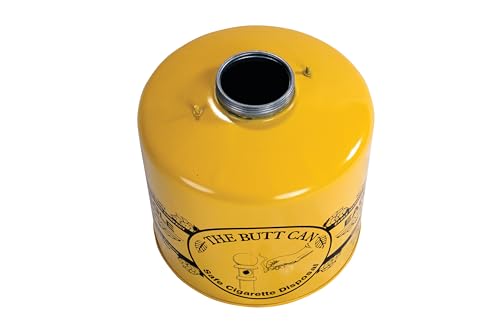 Eagle 1205 Galvanized Steel Poly Tube Cigarette Butt Receptacle, 5 Gallon Capacity, 40" Height, 12" Diameter, Yellow