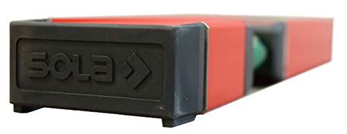 SOLA LSB96 Big Red Aluminum Box Beam Level with 3 60% Magnified Vials, 96-Inch