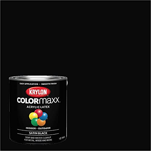 1/2 pt Krylon K05613007 Black COLORmaxx Paint & Primer, Satin