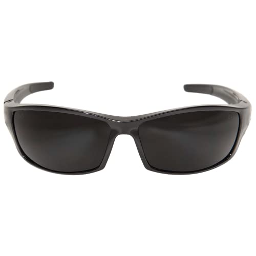 Edge SR116 Reclus Wrap-Around Safety Glasses, Anti-Scratch, Non-Slip, UV 400, Military Grade, ANSI/ISEA & MCEPS Compliant, 5.04" Wide, Black Frame/Smoke Lens