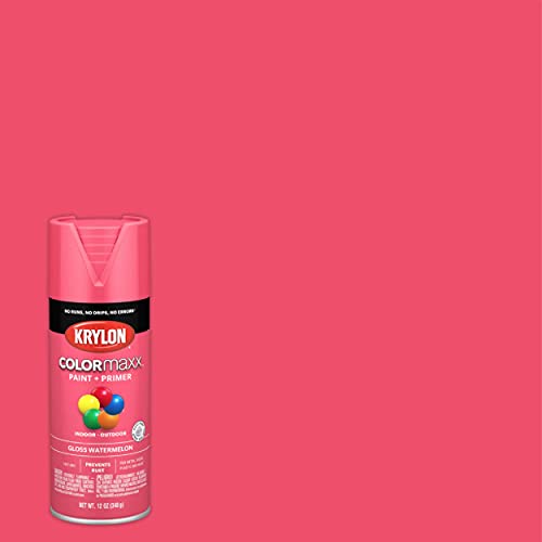 12 oz Krylon K05544007 Watermelon COLORmaxx Paint & Primer Spray Paint, Gloss