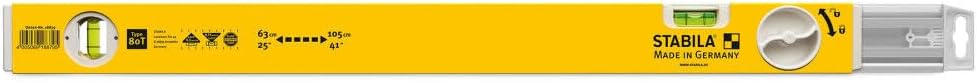 Stabila 29441 Type 80 T Extendable Spirit Level Tool, 25 Inch - 41 Inch
