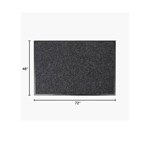 Notrax 109S0046CH Brush Step Carpeted Indoor/Outdoor Entrance Mat for Home or Office, 4' x 6', Absorbent Slip Resistant Heavy Duty Entry Mat, Charcoal