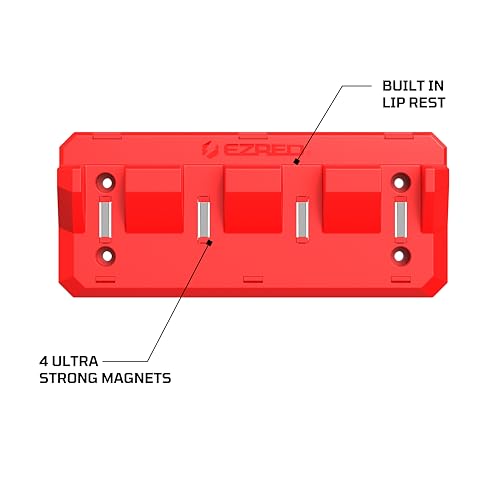 EZRED Magnetic 4 Slot Pry Bar Holder with Mounting Holes Non-Marring TPEE Low Profile Design Organization