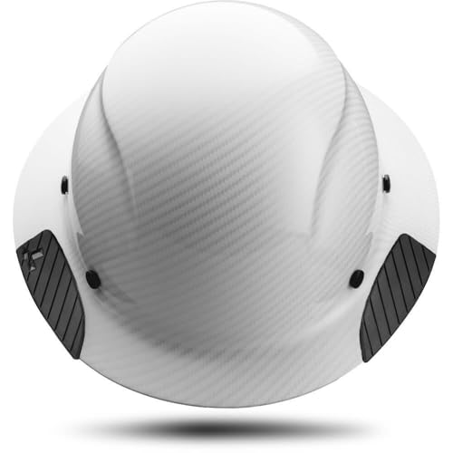 LIFT DAX Full Brim Hard Hat, White Carbon Matte, Fiber Resin Construction HDF-24CWM