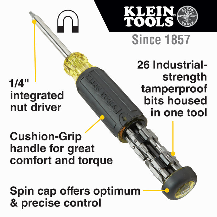 Klein Tools 32307 27-in-1 Multi-Bit Tamperproof Screwdriver