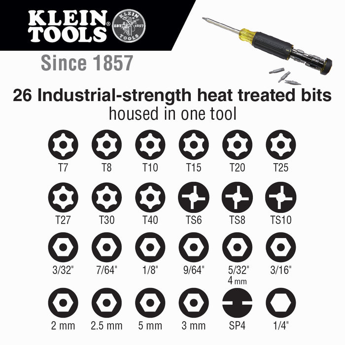 Klein Tools 32307 27-in-1 Multi-Bit Tamperproof Screwdriver