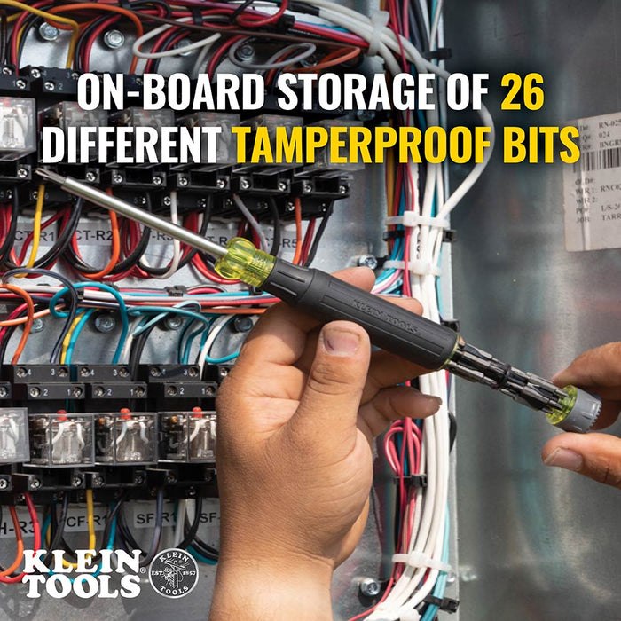 Klein Tools 32327 27-in-1 Multi-Bit Precision Screwdriver with Tamperproof Bits