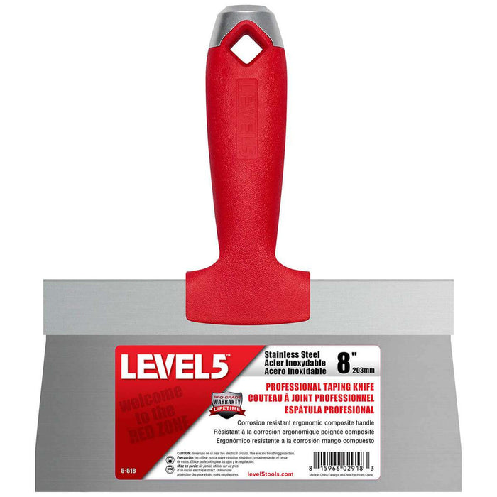 LEVEL5 8" Taping Knives | Stainless Steel, Composite Handle