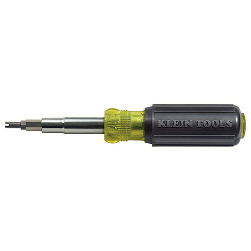 Klein Tools 32527 Multi-Bit Screwdriver / Nut Driver, 11-in-1, Ph, Sl, Sq, Schrader Bits