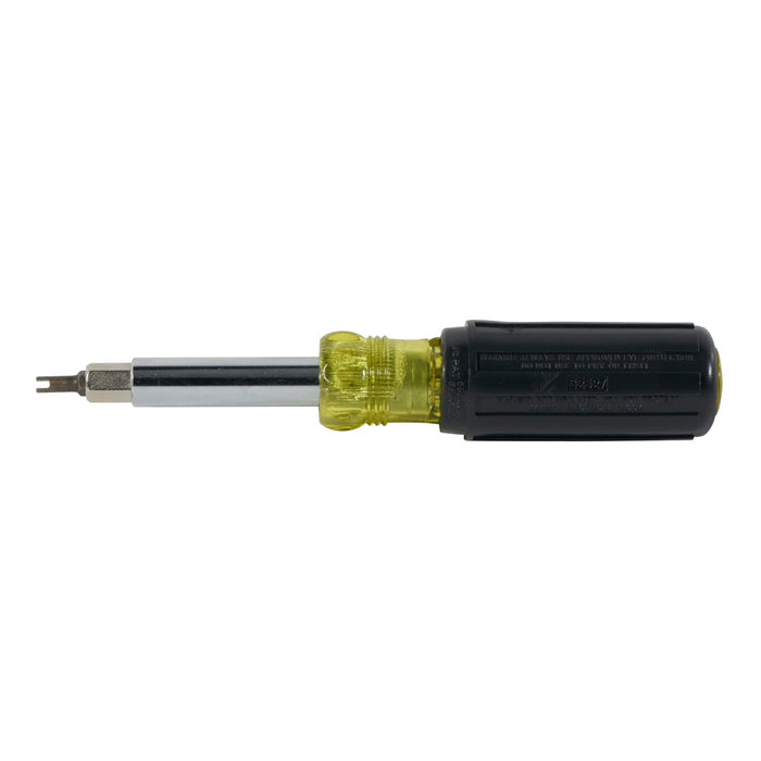 Klein Tools 32527 Multi-Bit Screwdriver / Nut Driver, 11-in-1, Ph, Sl, Sq, Schrader Bits