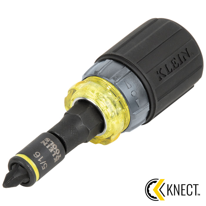 Klein Tools 32561HDRT KNECT 7-in-1 Ratcheting Impact-Rated Stubby Screwdriver/Nut Driver