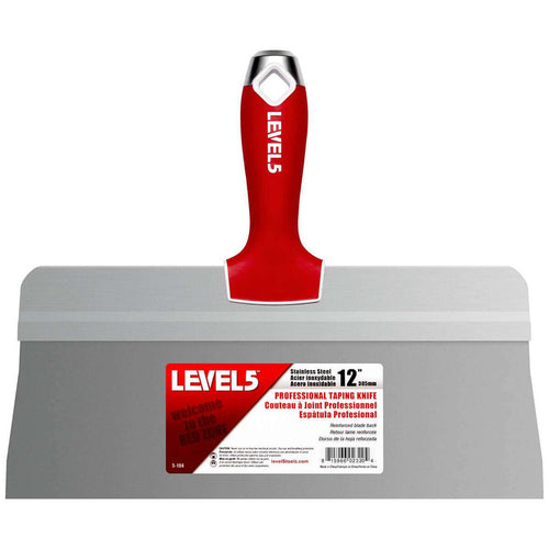 LEVEL5 12" Taping Knives | Big Back, Stainless Steel, Soft Grip