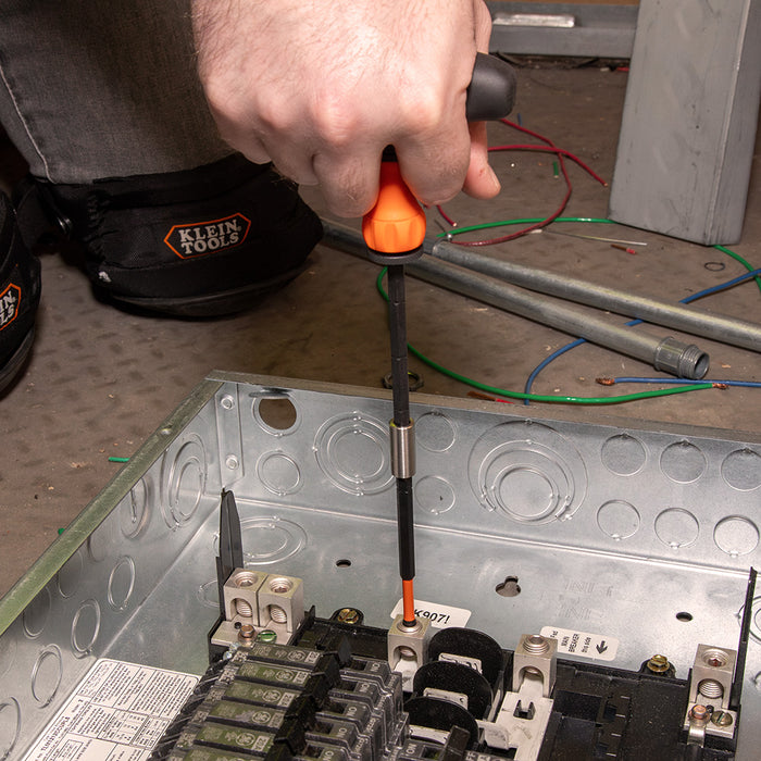 Klein Tools 33804 ProFlex Impact-Rated Interchangeable Ratcheting T-Handle Set, 23-Piece