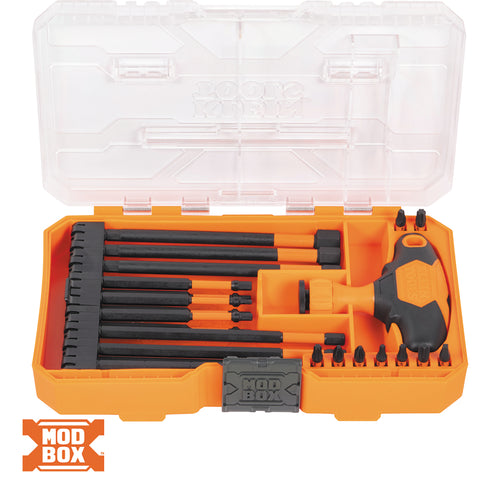 Klein Tools 33804 ProFlex Impact-Rated Interchangeable Ratcheting T-Handle Set, 23-Piece