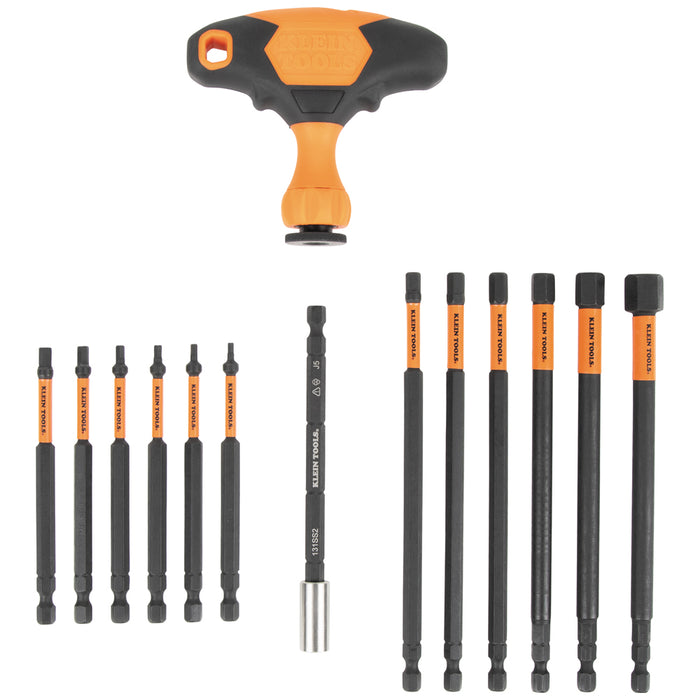 Klein Tools 33804 ProFlex Impact-Rated Interchangeable Ratcheting T-Handle Set, 23-Piece