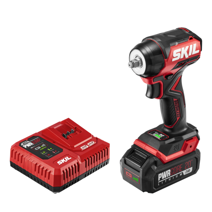 SKIL PWRCORE 20️ Brushless 20V 3/8 In. Compact Impact Wrench Kit