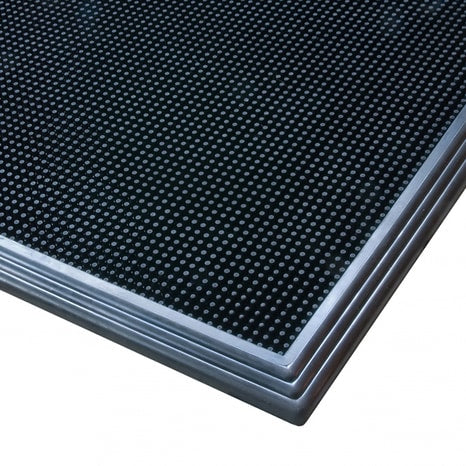 Notrax 346 Sani-Trax Disinfectant Mat, Shoe Sanitizing Mat for Entryways, 18" x 24" Black