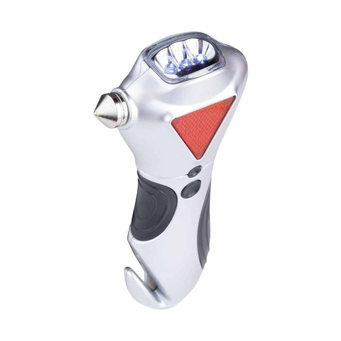 General Tools 4-in-1 Car Escape Tool - Window Breaker, Seat Belt Cutter, Flashing Hazard Light, LED Flashlight