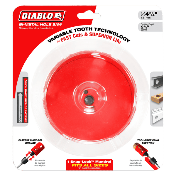 Diablo DHS4500 4-1/2 in. Bi-Metal Hole Saw with 2-3/8 in. Cutting Depth