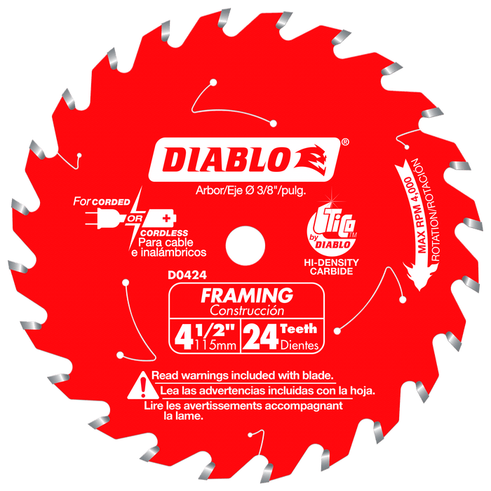 Diablo 4-1/2" x 24-Teeth Framing Saw Blade for Wood