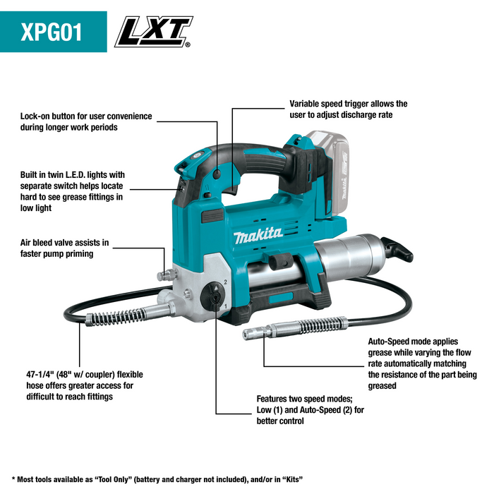 Makita 18V LXT (XPG01Z) Grease Gun Lithium-Ion (Bare Tool)