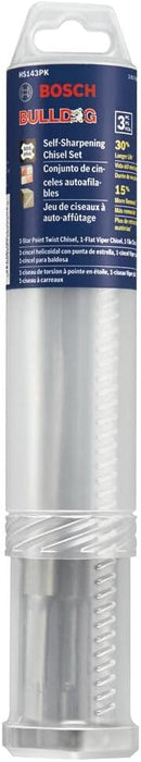 BOSCH HS143PK 3 pc. SDS-plus Bulldog Self-Sharpening Chisel Set