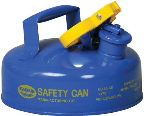 Eagle 2 Quart Type I Blue Safety Gas Can for Kerosene with Flame Arrester and Self-Closing Lid, Made in the USA, Galvanized Steel Flammable Storage Can, UI4SB