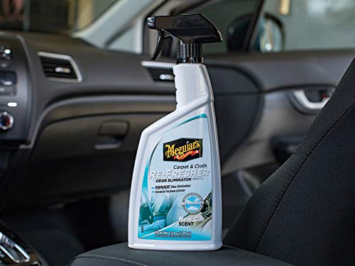 Meguiar’s Carpet & Cloth Re-Fresher Odor Eliminator Spray - Interior Fabric Odor Eliminator - Permanently Eliminates Odors & Freshens Fabrics in your Car, Easy to Use Trigger Spray, 24 Oz