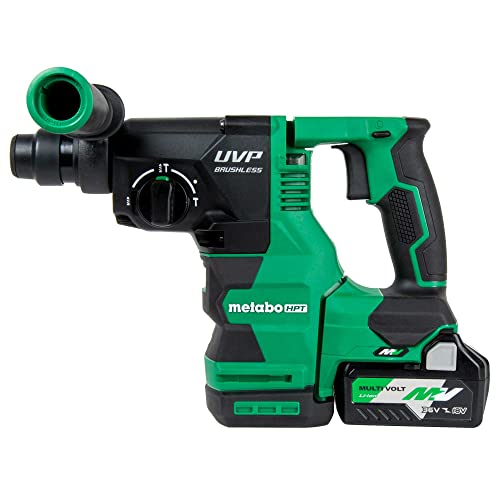 Metabo HPT Cordless 36V Multi-Volt Rotary Hammer Kit | SDS Plus | 1-1/8-Inch | LED Level | User Vibration Protection | Optional AC Adapter | DH3628DA