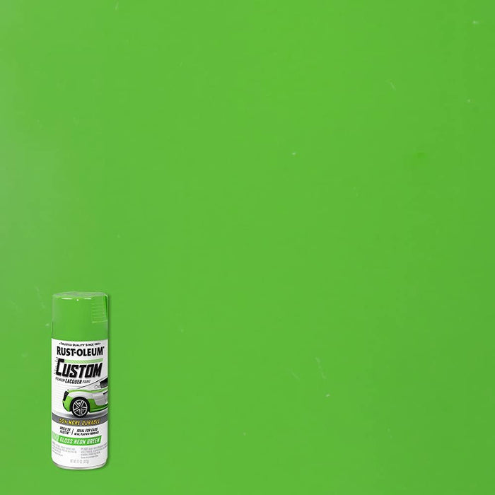 Rust-Oleum 323349 Automotive Custom Lacquer Spray Paint, 11 oz, Gloss Neon Green (Pack of 1)