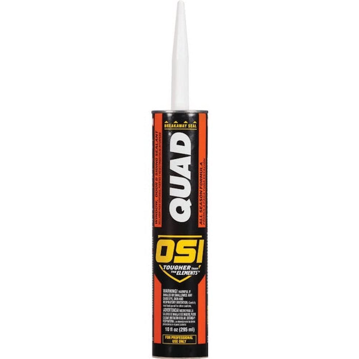 OSI 1642878 Quad White Window, Door, & Siding Sealant, Low VOC, 10 Oz (Pack of 12)