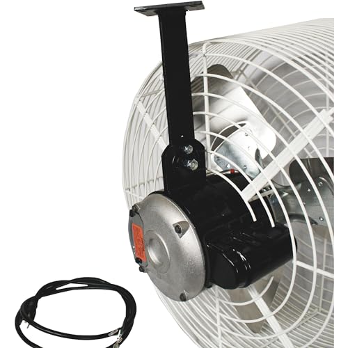 Schaefer VK20 Versa-Kool Deep Guard Greenhouse Air Circulation Fan � 20� HAF Wall Mount Fan w/T-shape Mount � Mount Bracket Ventilation Fan � White