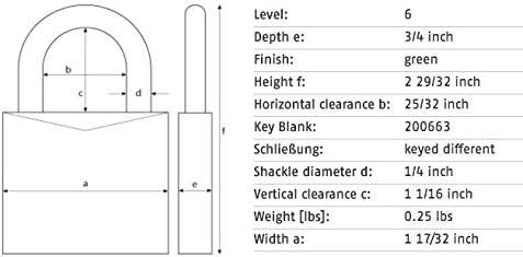 Abus 72/40 Lockout Padlock, KD, Blue, 1/4 In. Dia.