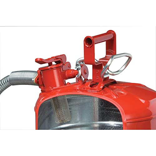 Justrite 5 Gallon Type II Blue Safety Can for Kerosene with Flame Arrester, Self-Closing Lid, and 5/8" Flexible Metal Spout, Made in the USA, Galvanized Steel Flammable Storage Can, 7250320