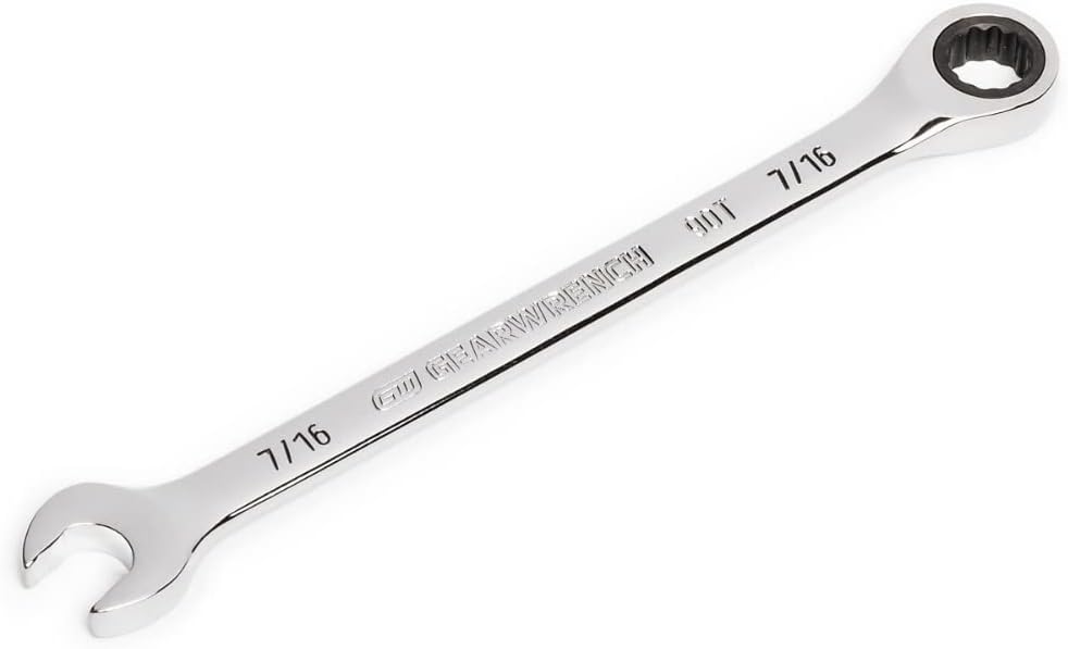 GEARWRENCH 7/16" 4 Degree Swing Arch 12 Point Ratcheting Combination Wrench - 86944
