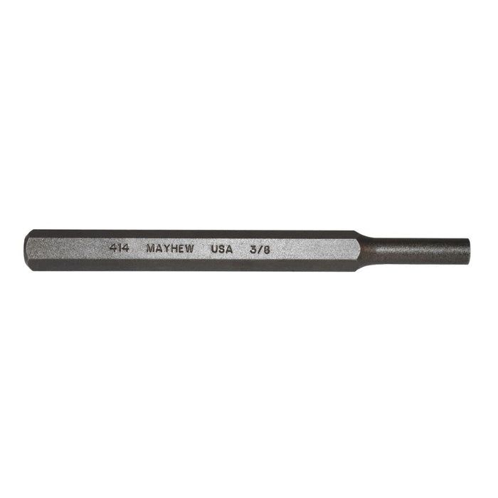 Mayhew Tools 71105 SAE Pin Punch, 3/8 x 1.25" Pin, 6" OAL x 1/2" Body, Shot Blast Finish
