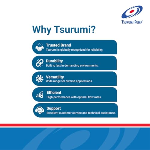 Tsurumi Pump LB-480 Submersible Dewatering Pump 2/3 HP 115V 2 in Discharge Slimline Design Ideal For Construction Use | 63 GPM / 3780 GPH
